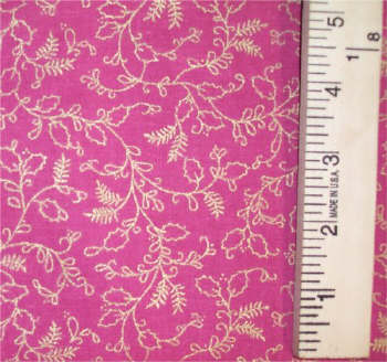 Pink with gold holly vine