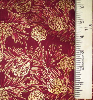 Burgundy with gold pine cones